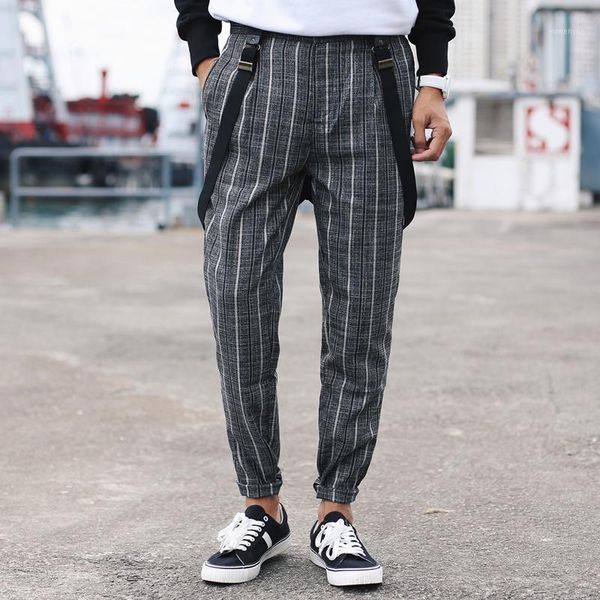men's pants spring autumn men suspender pant gray casual mens england overalls hairdresser slim male plaid trousers, Black
men's pants spring autumn men suspender pant gray casual mens england overalls hairdresser slim male plaid trousers, Black