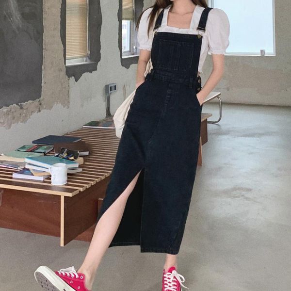 casual dresses pockets denim overalls women fashion high waist slit long dress summer korean street spaghetti strap, Black;gray
casual dresses pockets denim overalls women fashion high waist slit long dress summer korean street spaghetti strap, Black;gray