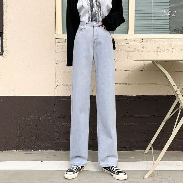 jeans 2021 spring net red light color washed white women's korea loose and thin straight pants, Blue
jeans 2021 spring net red light color washed white women's korea loose and thin straight pants, Blue