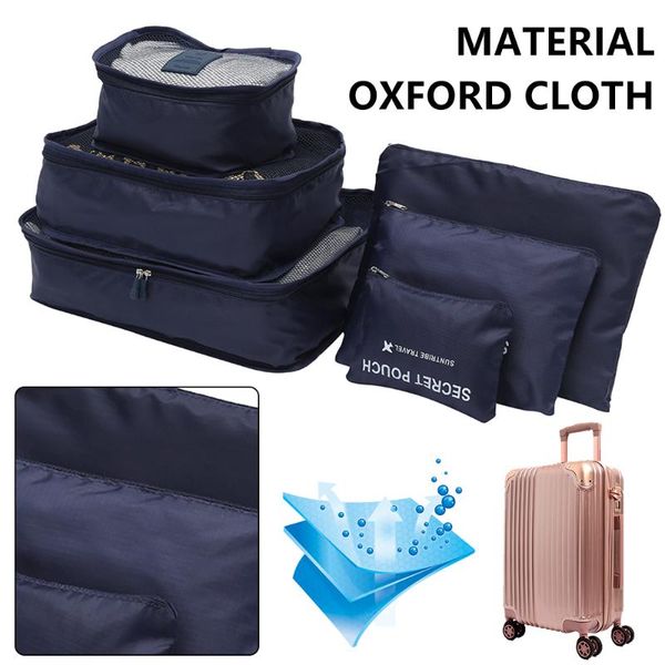 storage bags 6pcs/set luggage organizer bag large waterproof travel accessories oxford packing cubes organiser for clothing
storage bags 6pcs/set luggage organizer bag large waterproof travel accessories oxford packing cubes organiser for clothing