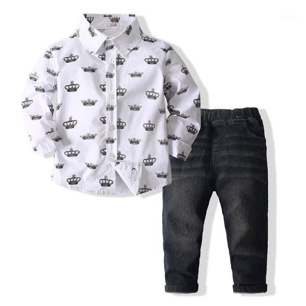 clothing sets kimocat boys casual long-sleeved suit, crown printed shirt + denim pants two-piece spring children's wear 2-7 years, White
clothing sets kimocat boys casual long-sleeved suit, crown printed shirt + denim pants two-piece spring children's wear 2-7 years, White