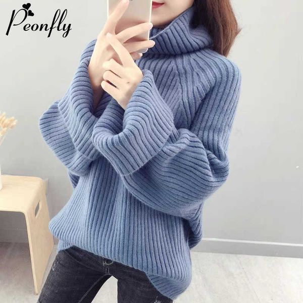 peonfly turtleneck solid color sweater women winter warm loose oversize knitted pullover female soft jumper 210922, White;black
peonfly turtleneck solid color sweater women winter warm loose oversize knitted pullover female soft jumper 210922, White;black