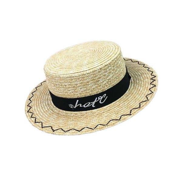 flat wheat straw hat for women summer beach sun hats outing panama wide brim, Blue;gray
flat wheat straw hat for women summer beach sun hats outing panama wide brim, Blue;gray