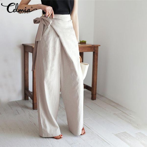 women's pants & capris celmia plus size vintage linen women long fashion casual high waist trouser female office solid wide-leg simple, Black;white
women's pants & capris celmia plus size vintage linen women long fashion casual high waist trouser female office solid wide-leg simple, Black;white