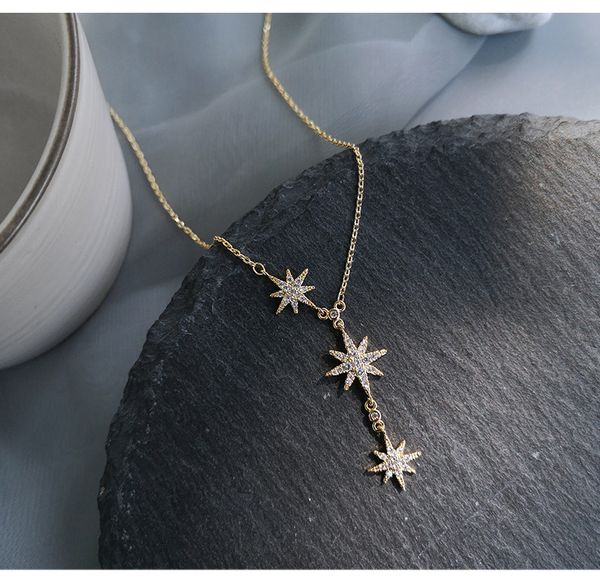 ti-tanium steel south korea fashion new eight star necklace ins net red versatile clavicle chain trendy women simple temperament neckwear, Silver
ti-tanium steel south korea fashion new eight star necklace ins net red versatile clavicle chain trendy women simple temperament neckwear, Silver