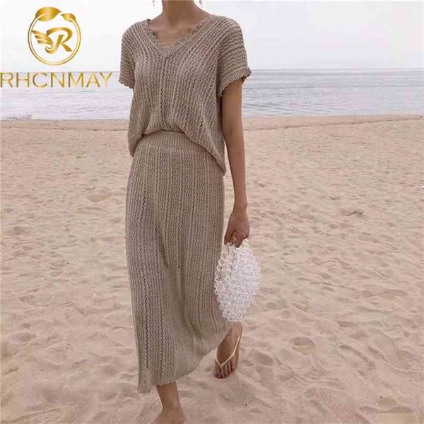 women summer knitted 2 piece set v neck + wrap hip high elastic waist skirt outfits matching s 210506, White
women summer knitted 2 piece set v neck + wrap hip high elastic waist skirt outfits matching s 210506, White
