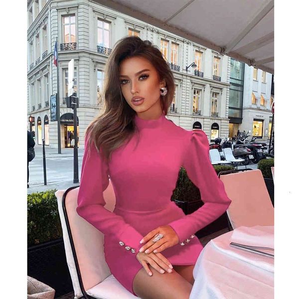 dresses autumn long sleeve 2021 woman pink turtleneck bandage bodycon club night party dress jge2, Black;gray 
dresses autumn long sleeve 2021 woman pink turtleneck bandage bodycon club night party dress jge2, Black;gray