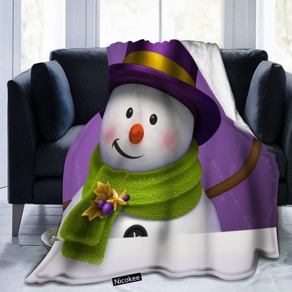 Flannel Fleece Blanket Christmas Cute Purple Hat Snowman Cartoon Throw Blankets for Bed Couch Chair and Sofa
Flannel Fleece Blanket Christmas Cute Purple Hat Snowman Cartoon Throw Blankets for Bed Couch Chair and Sofa