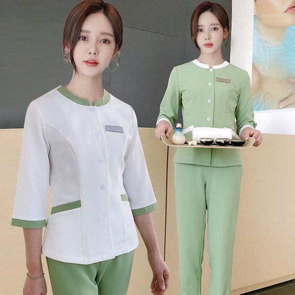 women's tracksuits bespoke beautician uniforms ladies wear salon el waitress receptionist for women, Gray
women's tracksuits bespoke beautician uniforms ladies wear salon el waitress receptionist for women, Gray