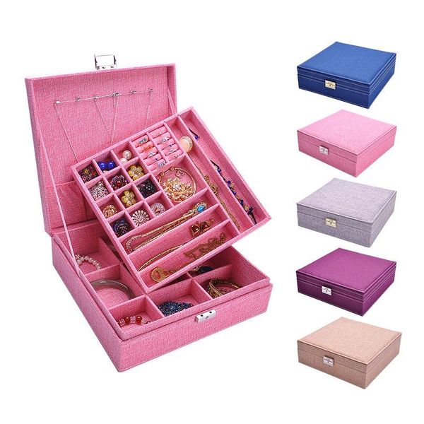 storage boxes & bins large jewelry box for women earings necklace 2-layer display case earrings organizer hanging girl gift
storage boxes & bins large jewelry box for women earings necklace 2-layer display case earrings organizer hanging girl gift
