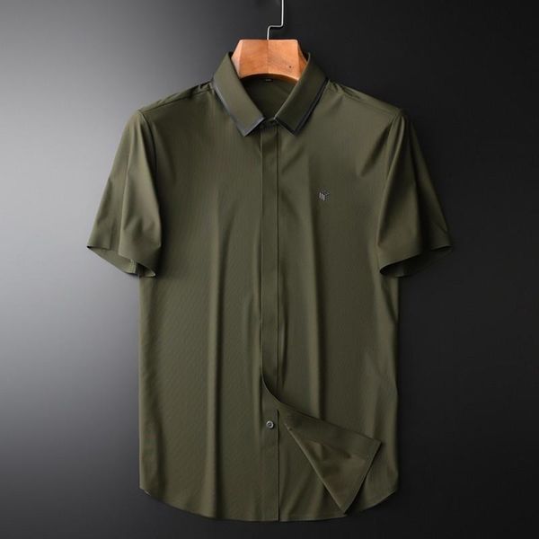 men's casual shirts summer male short sleeve silky thin mens fashion slim fit ventilate man 4xl, White;black
men's casual shirts summer male short sleeve silky thin mens fashion slim fit ventilate man 4xl, White;black