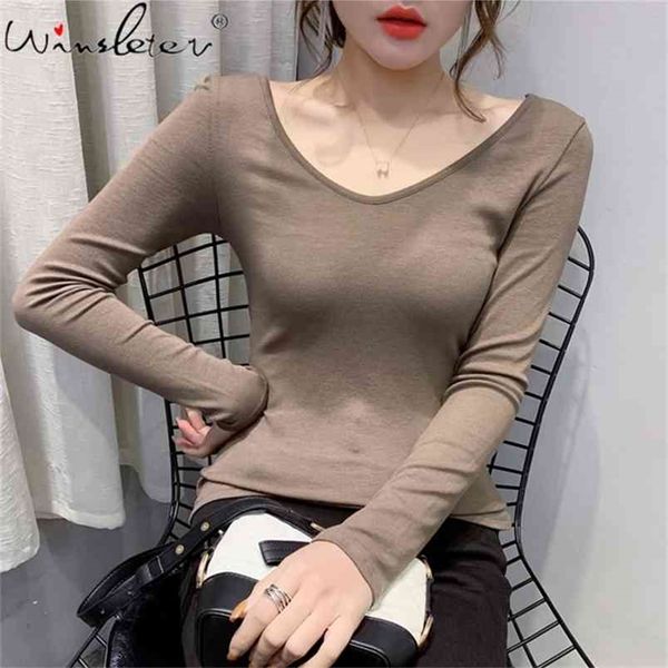 basic cotton t shirt women multi colors plus size s-3xl solid u-neck long sleeve tee slim stretchy t02503b 210421, Black;gray
basic cotton t shirt women multi colors plus size s-3xl solid u-neck long sleeve tee slim stretchy t02503b 210421, Black;gray