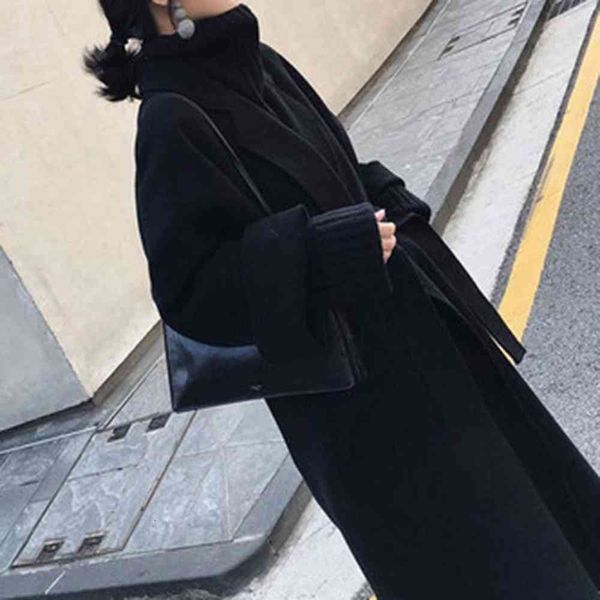 women's trench coats autumn female wool jacket medium and long 2021 style on knee hepburn soft double face lace up to overcoats, Tan;black
women's trench coats autumn female wool jacket medium and long 2021 style on knee hepburn soft double face lace up to overcoats, Tan;black