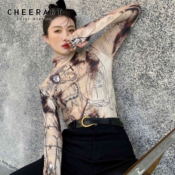burn bible print long sleeve tees spring abstract t shirts turtleneck women brown knitted bodycon ladies fashion 210427, White
burn bible print long sleeve tees spring abstract t shirts turtleneck women brown knitted bodycon ladies fashion 210427, White