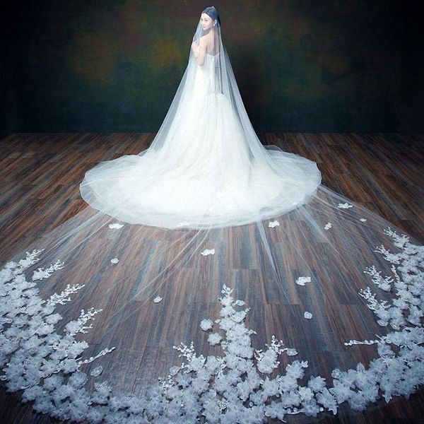 bridal veils large cathedral two layers wedding fashion korean yarn flower appliqued veil handmade, Black
bridal veils large cathedral two layers wedding fashion korean yarn flower appliqued veil handmade, Black