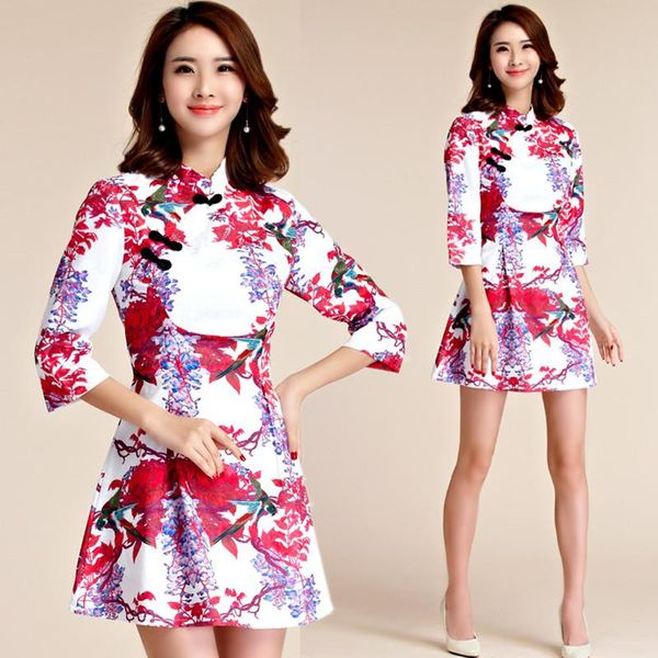 3xl plus size chinese traditional women elegant bird flower print cheongsam qipao ladies short party dress vestidos ethnic clothing, Red
3xl plus size chinese traditional women elegant bird flower print cheongsam qipao ladies short party dress vestidos ethnic clothing, Red