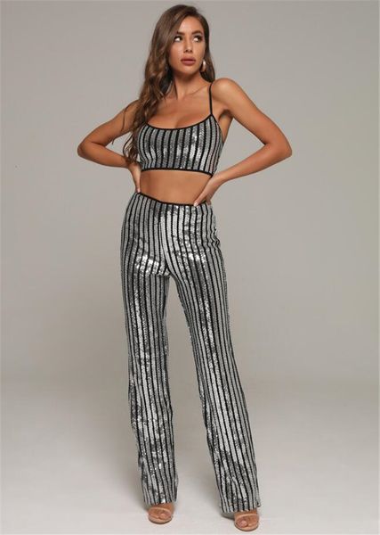 women's two piece pants autumn mesh sequins pieces bandage set spaghetti straps short & woman full celebrity designer pa, White
women's two piece pants autumn mesh sequins pieces bandage set spaghetti straps short & woman full celebrity designer pa, White