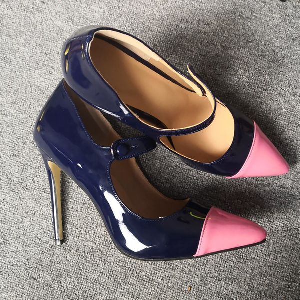 handmade large size us5-15 ladies high heels dress shoes patent leather twotones mary janes evening daily wear fashion court pumps d661 blue, Black
handmade large size us5-15 ladies high heels dress shoes patent leather twotones mary janes evening daily wear fashion court pumps d661 blue, Black