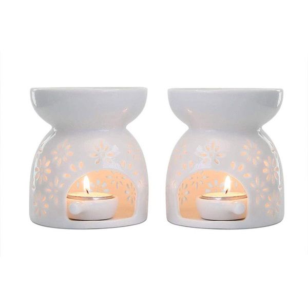 ceramic tealight candle holder oil burner, essential incense aroma diffuser furnace home decoration romantic white set of 2 fragrance lamps
ceramic tealight candle holder oil burner, essential incense aroma diffuser furnace home decoration romantic white set of 2 fragrance lamps