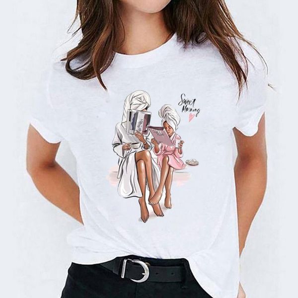 women cartoon mom girl reading mommy mother lady womens t-shirt graphic tees print female camisas t shirt t-shirts women's, White
women cartoon mom girl reading mommy mother lady womens t-shirt graphic tees print female camisas t shirt t-shirts women's, White