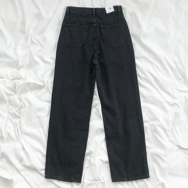 women's jeans vintage denim washed trousers women black loose high waist slimming simple casual all-match straight female, Blue
women's jeans vintage denim washed trousers women black loose high waist slimming simple casual all-match straight female, Blue