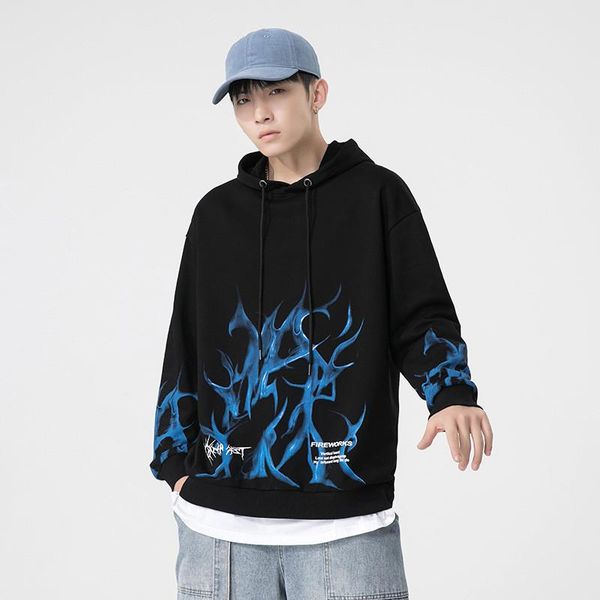 men's hoodies & sweatshirts fashion graphic hoodeis men long sleeve blue fire autumn and spring sweatshirt with a hat streetwear hip ho, Black
men's hoodies & sweatshirts fashion graphic hoodeis men long sleeve blue fire autumn and spring sweatshirt with a hat streetwear hip ho, Black