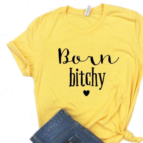 womens born bitchy print women tshirt cotton casual funny t gift for lady yong girl tee 6 color, White
womens born bitchy print women tshirt cotton casual funny t gift for lady yong girl tee 6 color, White