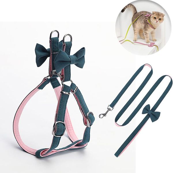 cat collars & leads pet harness leash set adjustable with bowknot for small medium dogs cats outdoor walking accessories
cat collars & leads pet harness leash set adjustable with bowknot for small medium dogs cats outdoor walking accessories