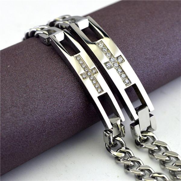 link, chain punk style 10mm stainless steel bracelets for women trendy cross bangles with cubic zirconia bohemian jewelry gift, Black
link, chain punk style 10mm stainless steel bracelets for women trendy cross bangles with cubic zirconia bohemian jewelry gift, Black
