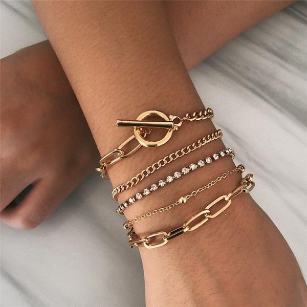 link, chain punk bohemian geometric crystal multi layer bracelets bangles charm adjustable lasso bracelet set for women jewelry gifts, Black
link, chain punk bohemian geometric crystal multi layer bracelets bangles charm adjustable lasso bracelet set for women jewelry gifts, Black