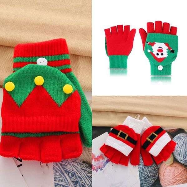 five fingers gloves red and green christmas cartoon cute half-finger flip thick warm knitted fingerless, Blue;gray
five fingers gloves red and green christmas cartoon cute half-finger flip thick warm knitted fingerless, Blue;gray