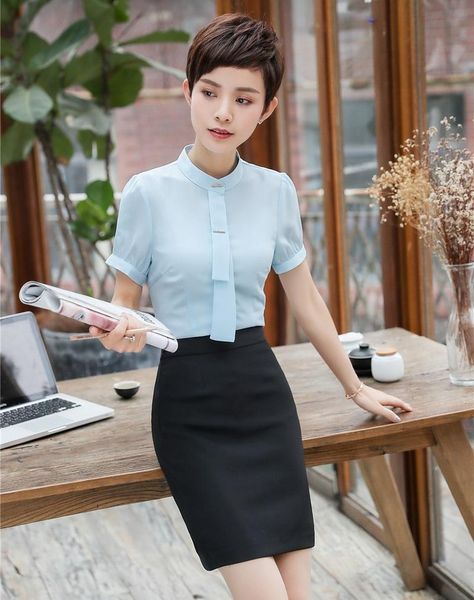 women's blouses & shirts two piece sets women suits with skirt and ladies summer sky blue tie short sleeve, White
women's blouses & shirts two piece sets women suits with skirt and ladies summer sky blue tie short sleeve, White