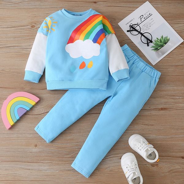 childrens clothes set boys girl cotton long sleeve shirt pants 2 pcs set 2021 new popular rainbow printing cotton kid wear 2-6t, White
childrens clothes set boys girl cotton long sleeve shirt pants 2 pcs set 2021 new popular rainbow printing cotton kid wear 2-6t, White
