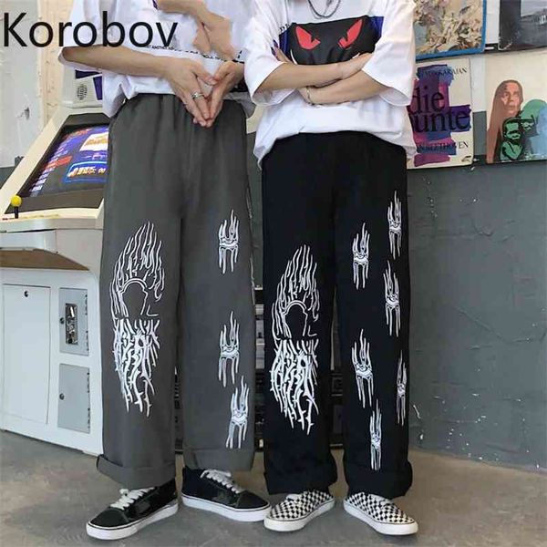 korobov korean women wide leg pants vintage cartton print ulzzang women trousers new summer streetwear joggers 210430, Black;white
korobov korean women wide leg pants vintage cartton print ulzzang women trousers new summer streetwear joggers 210430, Black;white