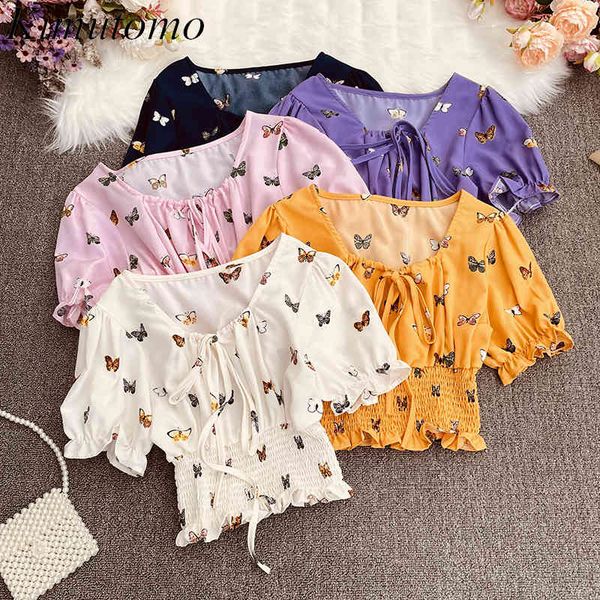 kimutomo casual fresh style short blouse girls bow printing lace-up puff sleeve slim waist all-matching square collar 210521, White
kimutomo casual fresh style short blouse girls bow printing lace-up puff sleeve slim waist all-matching square collar 210521, White