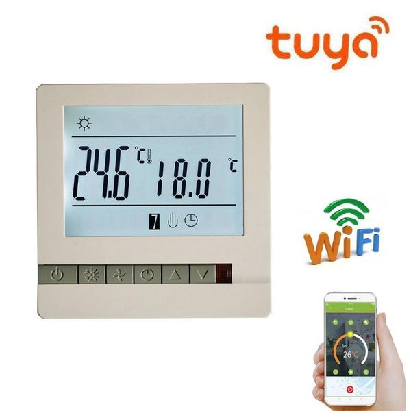 smart home control 95~240v wifi thermostat water/electric floor heating water/gas boiler temperature-controller works with tuya
smart home control 95~240v wifi thermostat water/electric floor heating water/gas boiler temperature-controller works with tuya