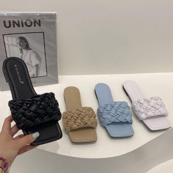 fashion weave slippers flat casual summer outdoor beach slides ladies square toe sandal female flip flops, Black
fashion weave slippers flat casual summer outdoor beach slides ladies square toe sandal female flip flops, Black