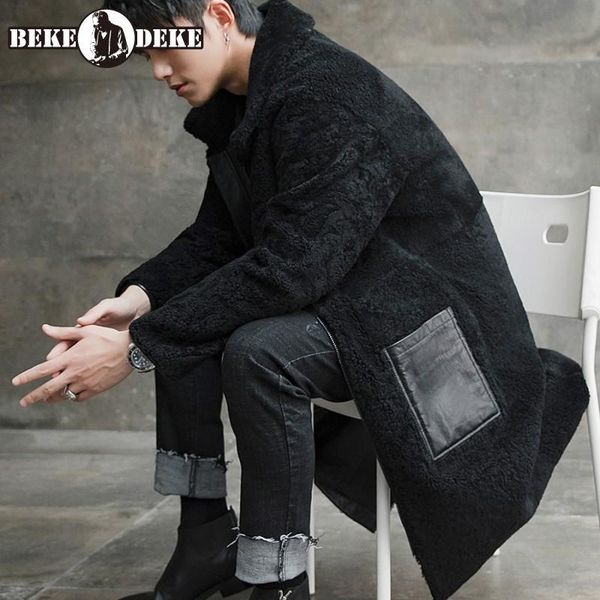 men's leather & faux winter men shearling overcoat luxury reversible genuine natural fur coat high street warm moto biker outerwear m-x, Black
men's leather & faux winter men shearling overcoat luxury reversible genuine natural fur coat high street warm moto biker outerwear m-x, Black
