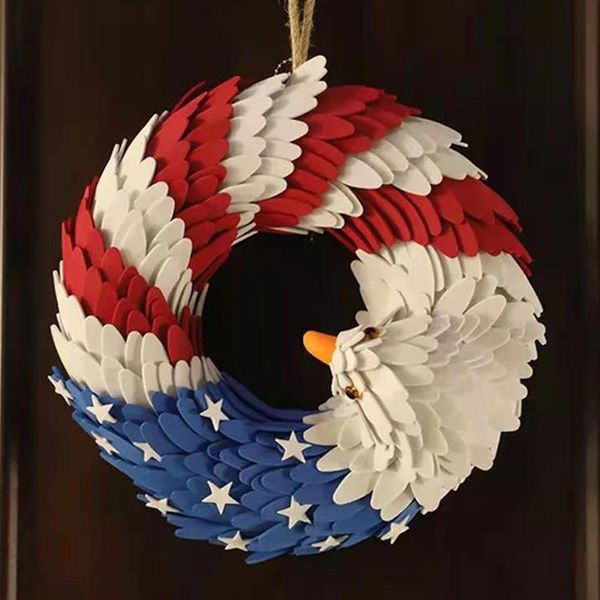 decorative objects & figurines door wreath easy clean bright colors eagle shape independence day hanging garland for front christmas party w
decorative objects & figurines door wreath easy clean bright colors eagle shape independence day hanging garland for front christmas party w