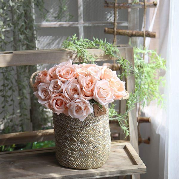 decorative flowers & wreaths 1 bouquet 9 heads artificial rose flower wedding bride holding decor diy silk fake home garden decoration
decorative flowers & wreaths 1 bouquet 9 heads artificial rose flower wedding bride holding decor diy silk fake home garden decoration
