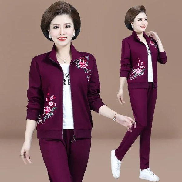 women's two piece pants embroidered tracksuit 3 sets women 2021 mom's plus size zipper jacket + t-shirt pant suit fall sweatsuit j, White
women's two piece pants embroidered tracksuit 3 sets women 2021 mom's plus size zipper jacket + t-shirt pant suit fall sweatsuit j, White
