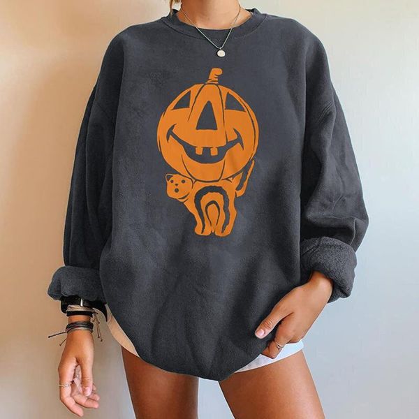 women's hoodies & sweatshirts harajuku chic loose round neck pullover halloween pumpkin printed long sleeve moletom feminino #t2g, Black
women's hoodies & sweatshirts harajuku chic loose round neck pullover halloween pumpkin printed long sleeve moletom feminino #t2g, Black