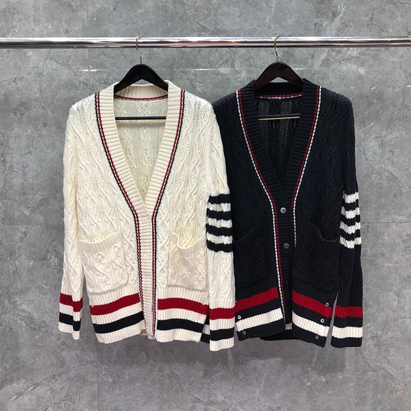 women's jackets fashion brand sweater, v-neck knitted jacket, long striped wool garment, thick casual autumn and winter coat, 2021, Black;brown
women's jackets fashion brand sweater, v-neck knitted jacket, long striped wool garment, thick casual autumn and winter coat, 2021, Black;brown