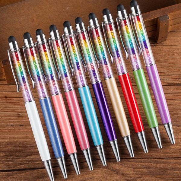 ballpoint pens 10 pcs /lot rainbow stylus pen crystal diamond touch pen,unique design layer 14 colors, Blue;orange
ballpoint pens 10 pcs /lot rainbow stylus pen crystal diamond touch pen,unique design layer 14 colors, Blue;orange