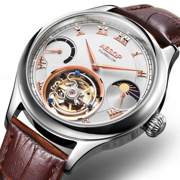 wristwatches fashion business hollow leather belt waterproof men's watches luxury tourbillon moon phase mechanical watch 7001, Slivery;brown
wristwatches fashion business hollow leather belt waterproof men's watches luxury tourbillon moon phase mechanical watch 7001, Slivery;brown