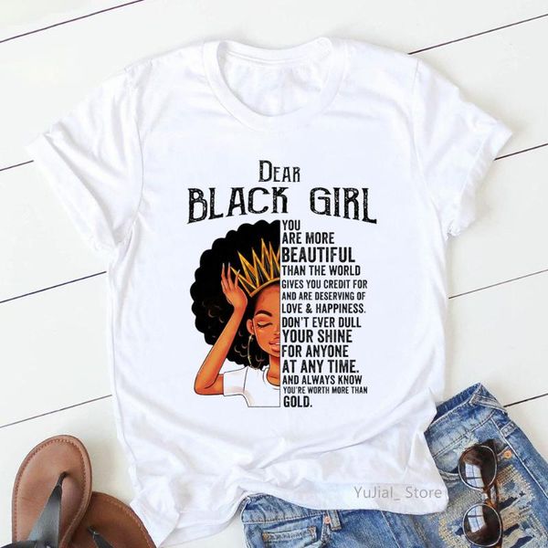 women's t-shirt dear black girl magic letter print tshirt women african queen funny t shirt femme summer fashion melanin poppin female, White
women's t-shirt dear black girl magic letter print tshirt women african queen funny t shirt femme summer fashion melanin poppin female, White