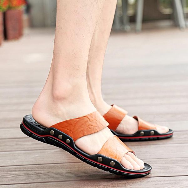 slippers 2021 men super cool fashion men's slides summer beach leather man casual sandals flat flip flops big size, Black
slippers 2021 men super cool fashion men's slides summer beach leather man casual sandals flat flip flops big size, Black