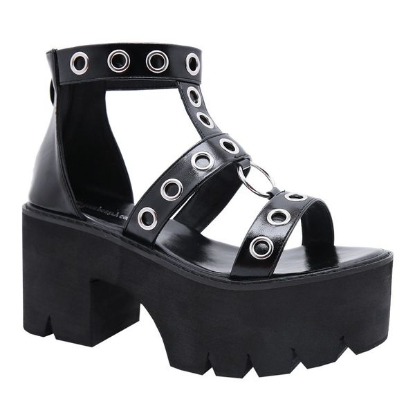 sandals rivets womens ankle strap block heel ladies platform shoes on summer comfortable gladiator lady fv21, Black
sandals rivets womens ankle strap block heel ladies platform shoes on summer comfortable gladiator lady fv21, Black