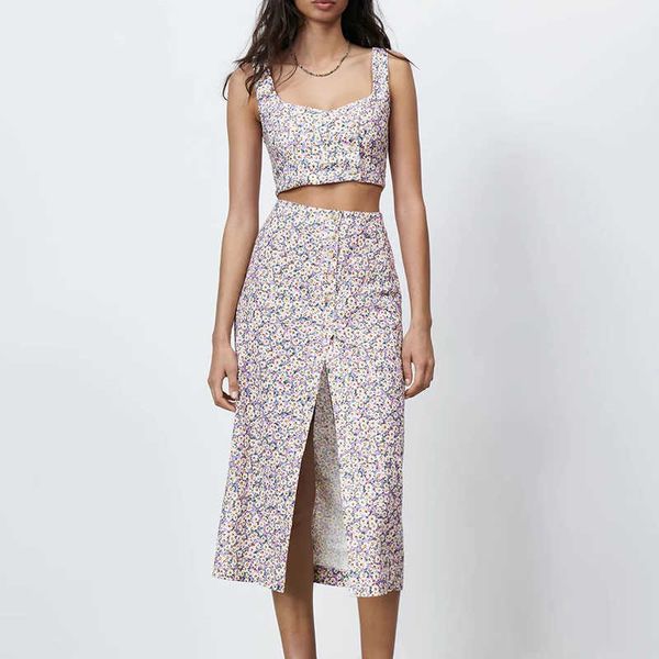 2-piece suit high-quality za fashion small floral women s skirt s casual chic street youth 210601, White
2-piece suit high-quality za fashion small floral women s skirt s casual chic street youth 210601, White