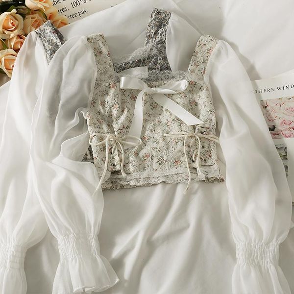 women's blouses & shirts women patchwork colorblock blouse square collar long sleeve lace woman sweet korean fashion ins, White
women's blouses & shirts women patchwork colorblock blouse square collar long sleeve lace woman sweet korean fashion ins, White